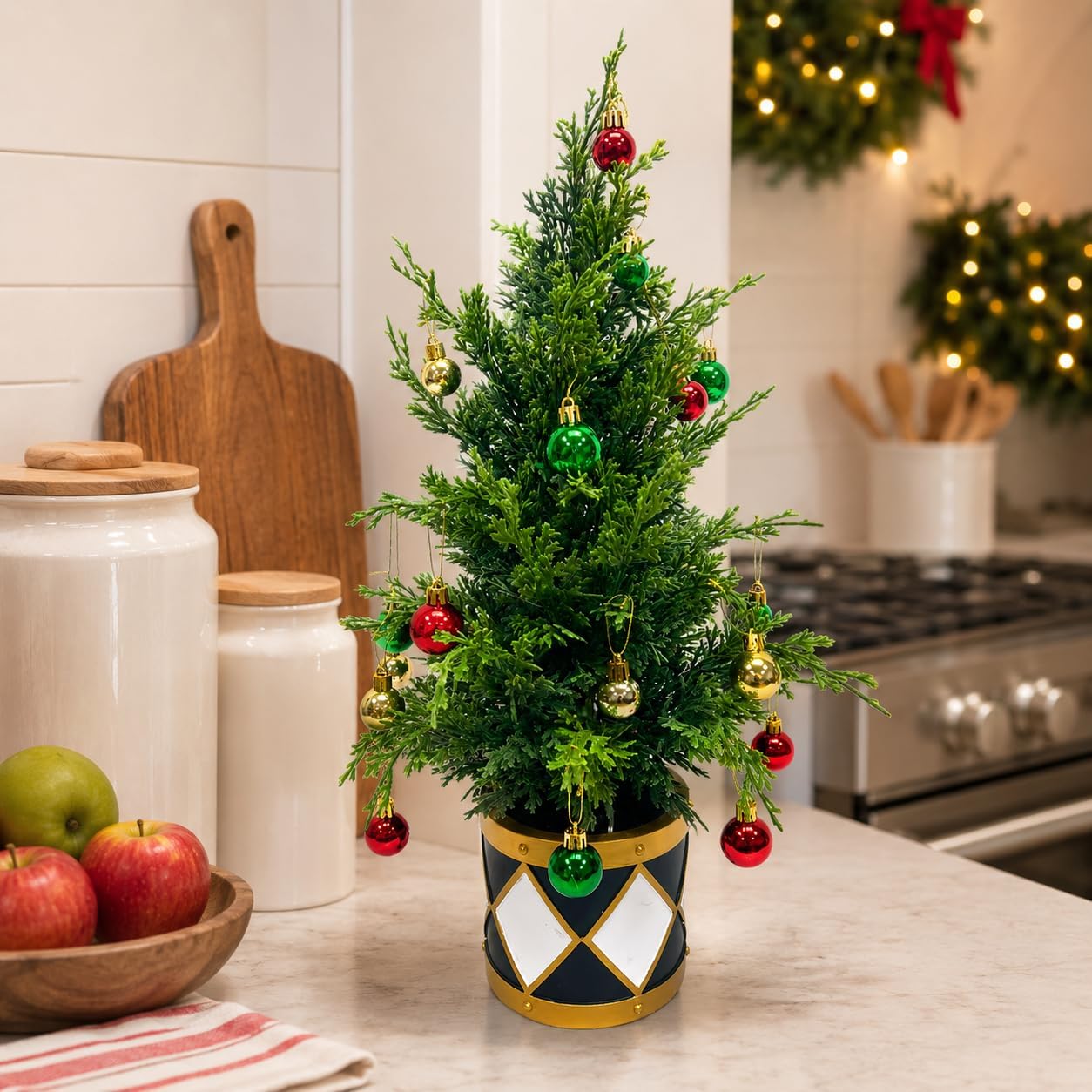 22 Inch Lighted Tabletop Christmas Tree with Timer and 12 Ornaments, additional listing view 4