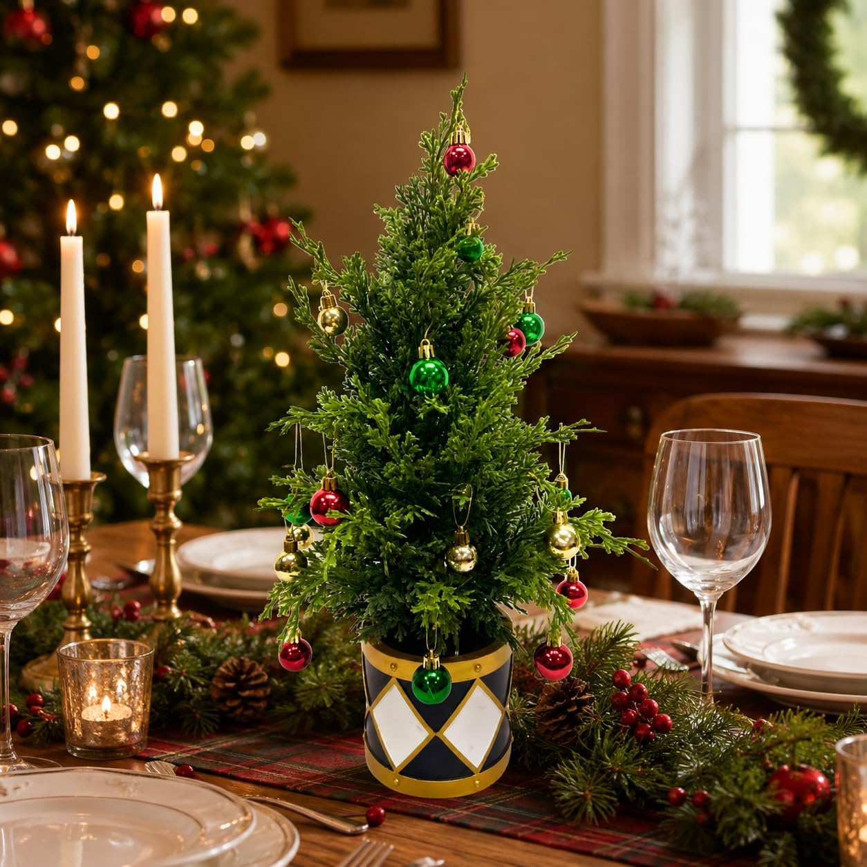 22 Inch Lighted Tabletop Christmas Tree with Timer and 12 Ornaments, additional listing view 6