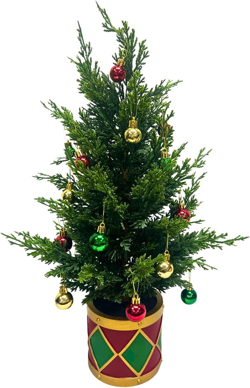 Lighted Tabletop Christmas Tree with Timer, 50 LEDs, 12 Ornaments, additional listing view 2