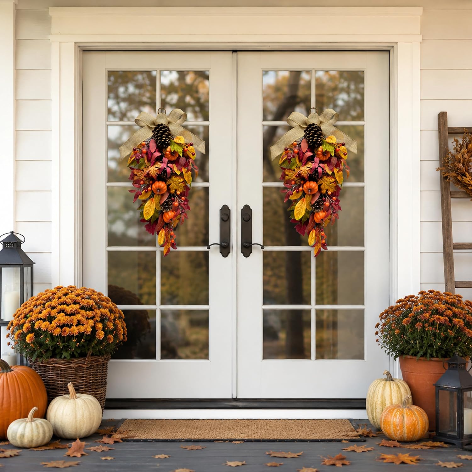 Pumpkin & Pinecone Fall Door Swag shown in an additional Amazon listing detail view